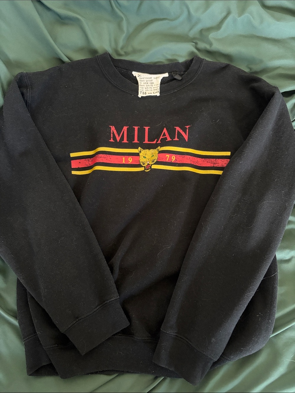 MILAN Graphic Crewneck Sweatshirt - Black with Red & Yellow Accents